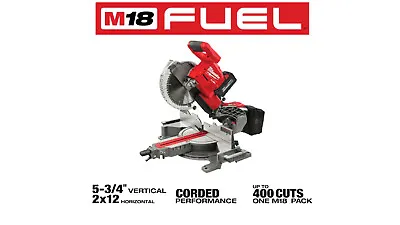 Milwaukee 2734-21 M18 FUEL 18V 10 In. Lithium-Ion Brushless Cordless Dual Bevel • $503