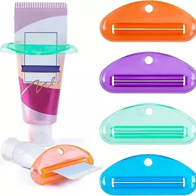 4 Pcs Plastic Tube Squeezer Dispenser Toothpaste Holder Roller Bathroom Extract • $5.96