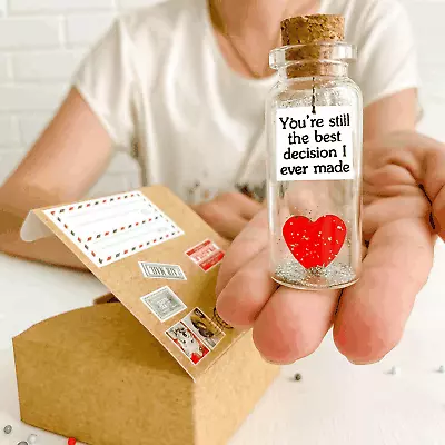 Anniversary Gift For Her & Him Romantic Present Message In A Bottle In Craft Box • $26.99