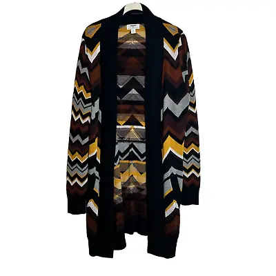 Missoni Target 20th Anniversary Collection Long Cardigan Sz Medium Brown Chevron • $38.98