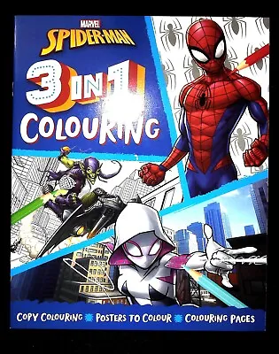 Marvel Spider-Man Colouring Copy Colouring And Posters 3 In 1 Book New • £4.99