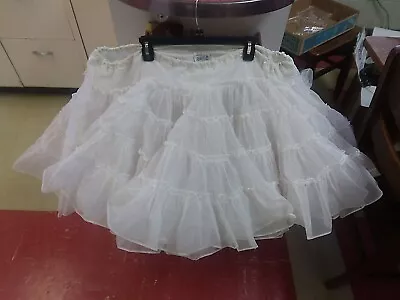 Nita Smith Ultra Full Double Ruffle White Square Dance Petticoat Large • $29.95