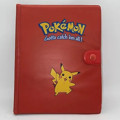 $69.99 • Buy Pokemon Vintage 1999 Red Pikachu 4 Card Pocket Binder (See Pics)