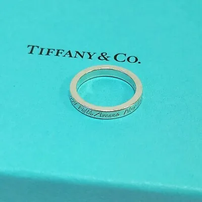 £149.99 • Buy Tiffany & Co Genuine New York Fifth Avenue Gift Idea Silver Ring Sz Small Uk J 