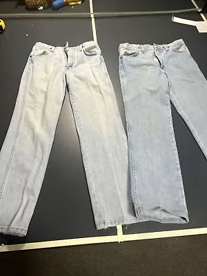 Wrangler Vintage Jeans 30 X 30 Lot.  Made In USA 2 Pair White Wash • $32.99