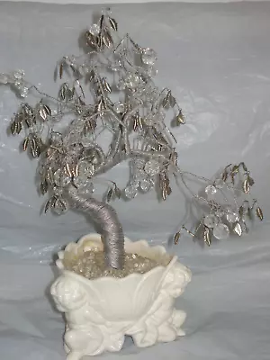 Silver Color And Crystals Bonsai Wire Tree (Tree Of Life Joshua ) Angel Pot 11  • $39.99