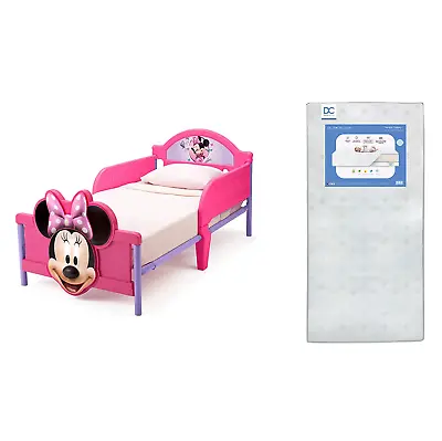 Toddler Bed 3D-Footboard Disney Minnie Mouse With Mattress For Little Kids Girls • $205.72
