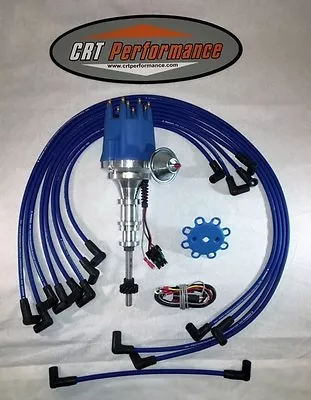 FORD Y-BLOCK 239-256-272-292-312 Small HEI DISTRIBUTOR BLUE + 8MM USA PLUG WIRES • $216.89