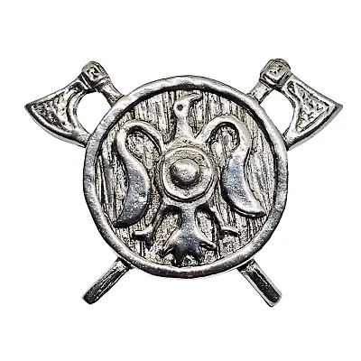 Axe Pin Badge Shield Raven Pin Badge Viking Pewter Lapel Brooch Valhalla Odin • $7.27