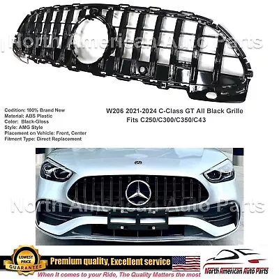 C250 C300 C350 Grille GT All Black 2021-2024 W/ Camera C-Class New 2022 2023 • $127