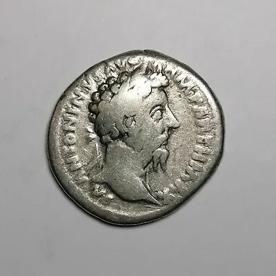 Roman Silver Denarius Coin Of Marcus Aurelius ( 161-180 AD )  Fortuna  • £85