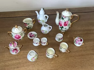 Miniature “Rose Garden” Porcelain Tea Set • $10.95