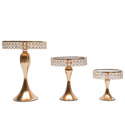 3Pcs Luxury Metal Cupcake Stand Cake Dessert Wedding Party Display Tower Plates • $40.85