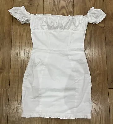Beautiful Cute OH POLLY  White Cotton Summer Dress 8 • £10