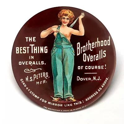 Brotherhood Overalls Dover New Jersey Advertising Pocket Mirror • $15