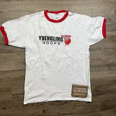 Anvil Yuengling Hoops T-Shirt White Red Casual Cotton Crew Neck Short Sleeve XL • $6.99