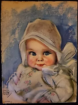 Vintage Maud Tousey Fangel Baby Print Nursery Decor Raised 3D Puff Effect  • $12.99