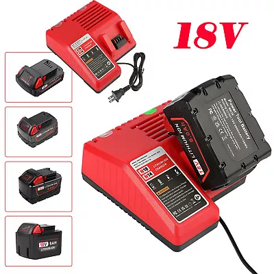 For Milwaukee For M18 18V Battery Charger 48-59-1812 Lithium 1860 48-11-1860 USA • $20.99