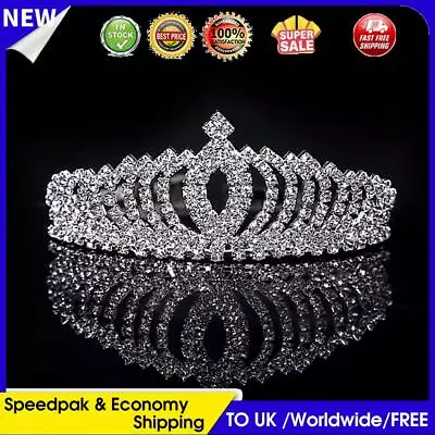 £3.67 • Buy Wedding Party Silver Bridal Veil Tiara Diamante Rhinestone Crown Prom Headband