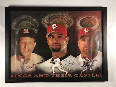 St Louis Cardinals McGwire Albert Pujols Stan Musial Triple Signed Framed Poster • $1999.99