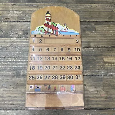 Vintage Wooden Lighthouse Perpetual Calendar New • $29.99