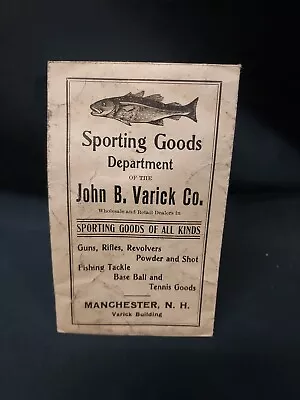 OLD Ca. 1910 John B Varick Co. Adv Envelope GUNS RIFLES FISHING Manchester NH • $9.99