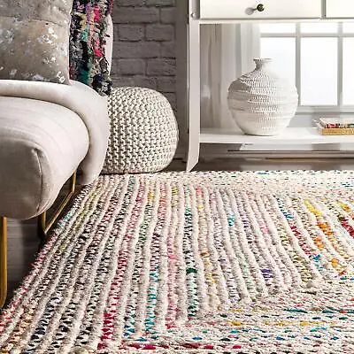 Rug Runner 100% Natural Cotton Braided Style Rug Living Area Carpet Handmade Rug • £120.02