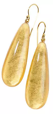 Zsiska Precious Gold Leaf Drop Earrings • $79