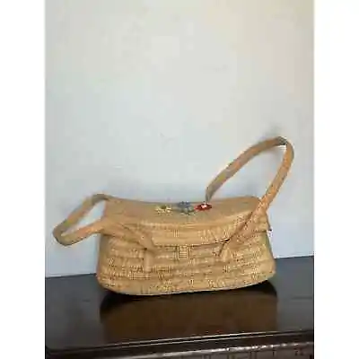 Vintage Woven Straw Handbag Made In Italy • $25