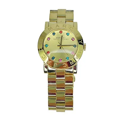 Marc By Marc Jacobs Watch Amy Multi-Color Gold Tone Crystals Round Dial Women's • $149.99