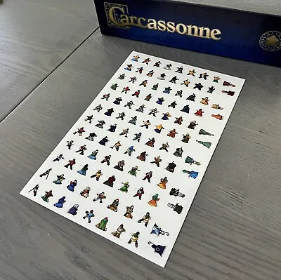 Carcassonne 20th Anniversary | Meeple And Abbot Sticker Sheet | Game Piece • $8.99