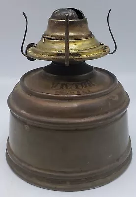 Antique Victor Brass Bracket Oil Lamp Fount & P&A Banner Burner • $38