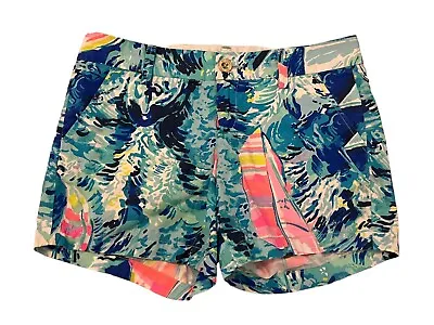 Lilly Pulitzer The Callahan Womens Size 2 Multicolor Sailing Boat Print Short • £16.99