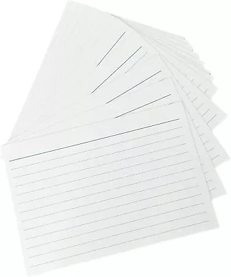 Revision Index Flash Record Cards White Pastel Ruled Plain School Home Office • £39.99