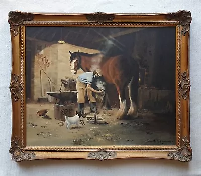 Signed David Shepherd Superb Oil Painting On Canvas Known As The Old Forge • £1475