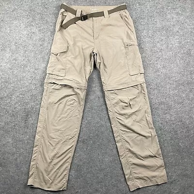 Columbia Pants Men 32x32 Brown Omni Shade Straight Nylon Hiking Fishing Cargo • $19.95