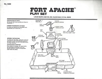 Marx Fort Apache 4202 Instruction Sheet • $9.99