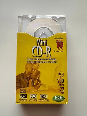 Sony Mini CD-R Blank Discs Pack Of 10 + Jewel Cases 200MB 22 Min 8cm 1x - 24x  • $15