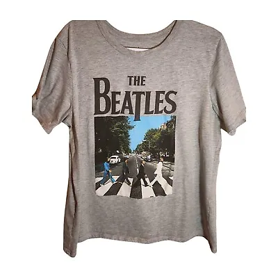 The Beatles Abbey Road T-Shirt Women's 2XL Short Sleeve Graphic Crew Neck Grey • £9.49