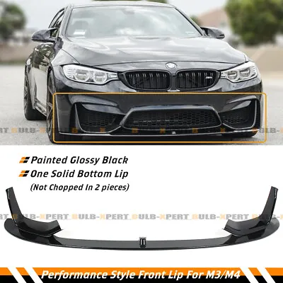 For 15-2020 BMW F80 M3 F83 F82 M4 Gloss Blk Performance Front Lip + Splitter Kit • $145.99