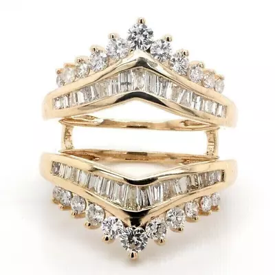 3Ct Round Cut Moissanite Wedding Enhancer Wrap Guard Ring 14k Yellow Gold Plated • $92.16