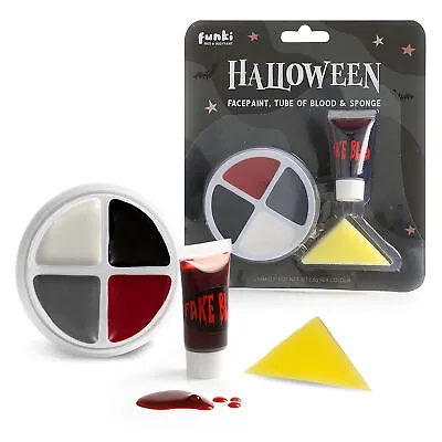 Halloween Face Paint & Fake Blood Set Funki Face Paint Vampire Zombie Costume • £4.99