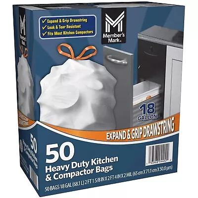 Heavy Duty Kitchen & Compactor Trash Bags (18 Gal. 50 Ct.) • £19.03