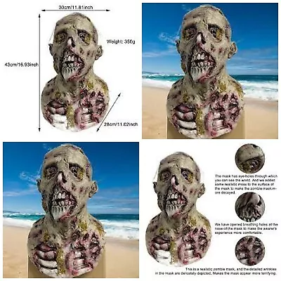 Walking Dead Whisperers Mask Cosplay Halloween Zombies Horror Monster Fancy Dres • £21.50