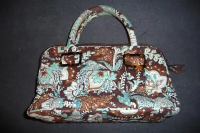 VERA BRADLEY Satchel LUCY Purse Bag ~ $64 JAVA BLUE Tortoise Buckles • $16.95