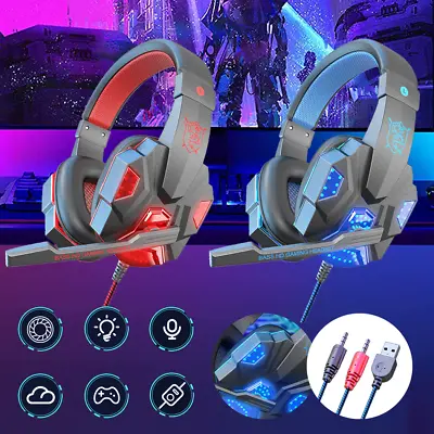 Gaming Headset MIC LED Headphones Surround For PC Mac Laptop PS4 Xbox One • $23.99