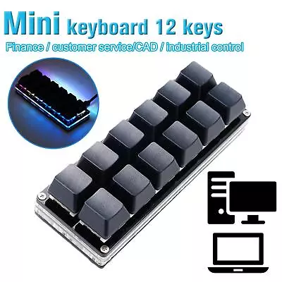 12Key Gaming Keyboard Programming Macro Keypad Mechanical T4O5 G6I7 I8Z6 • $27.98