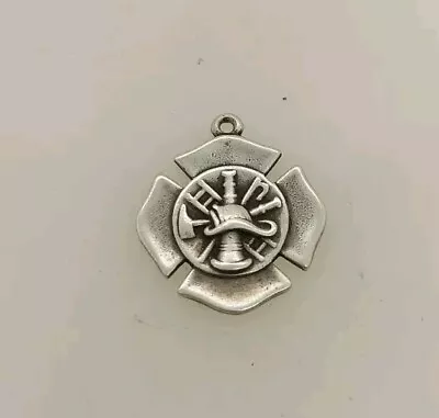 James Avery Sterling Silver Firefighter Shield Maltese Cross Pendant • $45