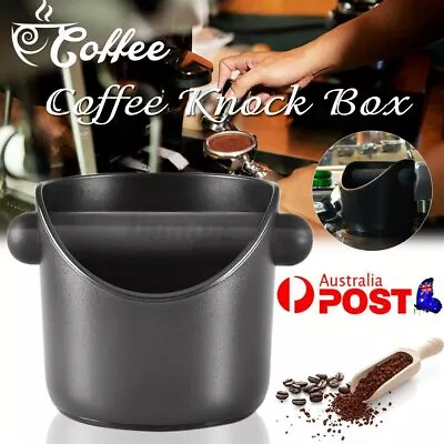 $12.84 • Buy Coffee Waste Container Grinds Knock Box Tamper Tube Bin Black Bucket NEW