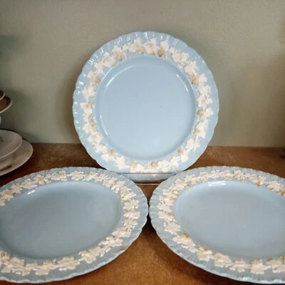 £11.95 • Buy Set Of Three Vintage, Wedgwood, Embossed Queensware, 21cm Salad/Dessert Plates